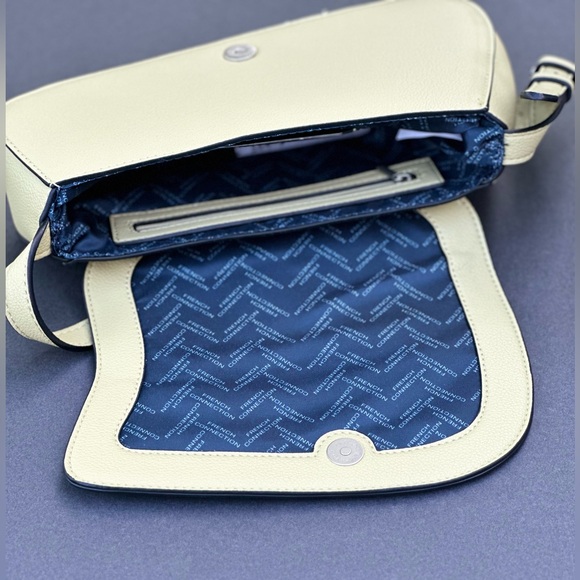 French Connection - Alva Pebbled Faux Leather Angled Shoulder Bag - Picture 14 of 15